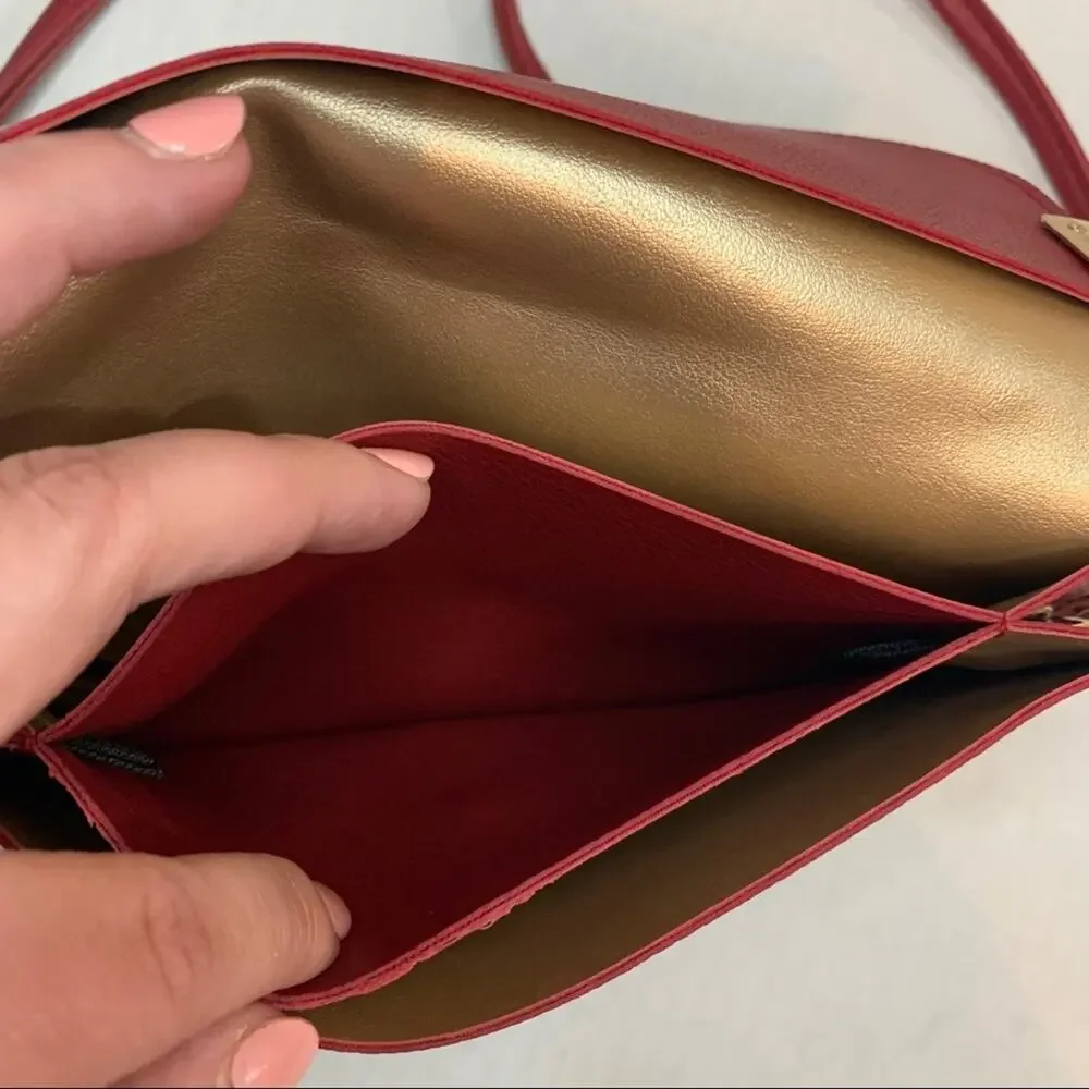 Isabelle Wine Vegan Leather Crossbody Wallet